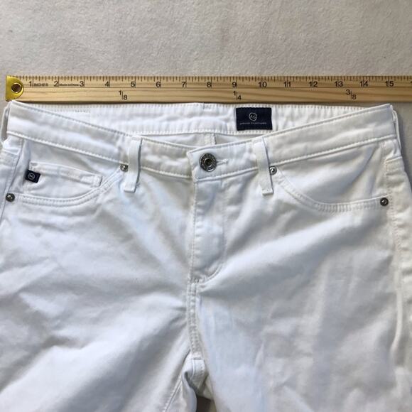 AG Adriano Goldschmied womens 28 white skinny jeans modal cotton blend soft - Picture 5 of 11